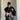 Y2K BLACK RACING JACKET WITH CHAIN AND PLUSH TOY