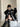 Y2K BLACK RACING JACKET WITH CHAIN AND PLUSH TOY