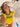 YELLOW CROP TOP WITH GREEN TRIM FOR VINTAGE JUNIOR SPRING SUMMER