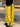 YELLOW WIDE LEG TRACK PANTS WITH BLACK STRIPES - AMERICAN RETRO STYLE