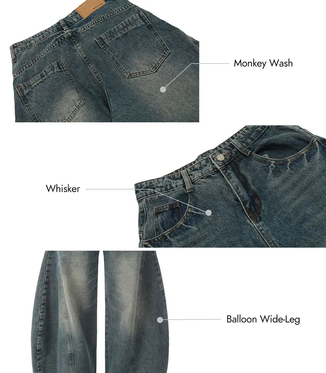 MID WAIST TAPERED LEG DENIM LONG PANTS FOR ALL SEASONS
