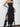 Black asymmetric maxi dress with ruffles