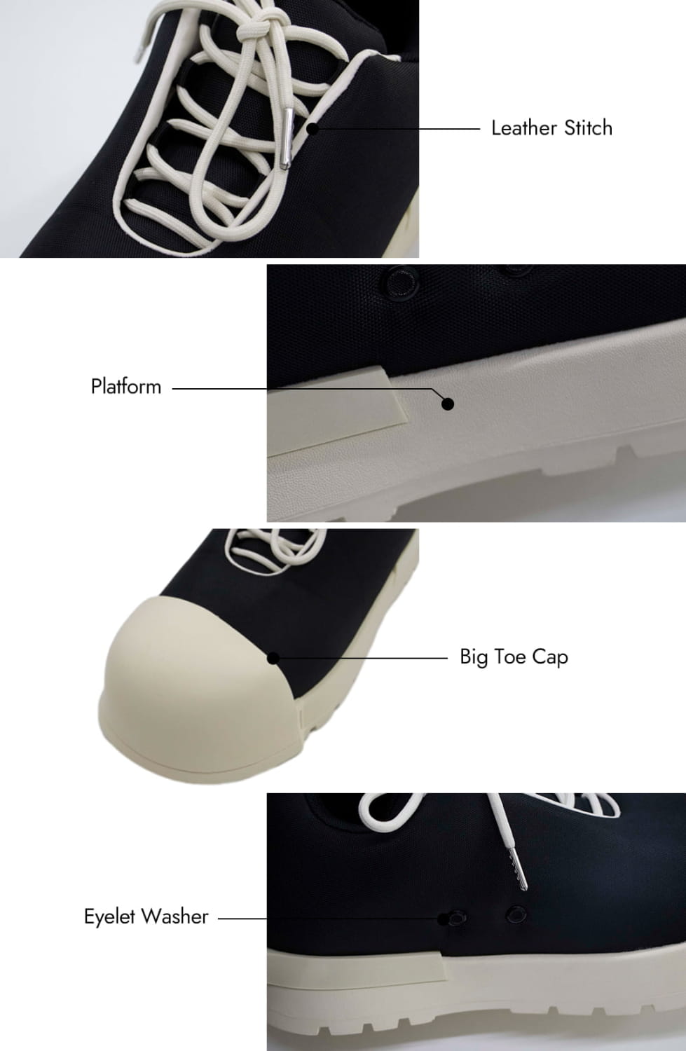 Schuh mit runder Zehenpartie und Gummisohle, Trockenwaschmodus und Absatzerhöhung