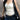 Chic White Cami Top with Pockets