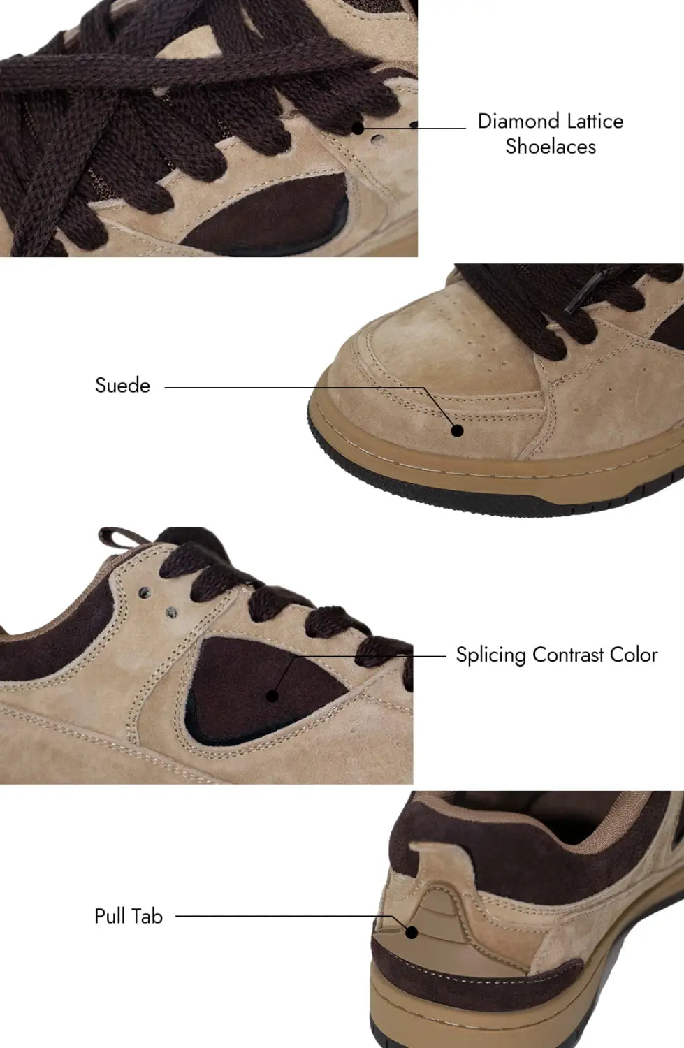 Schuhe mit runder Zehenpartie und Gummisohle, Trockenwaschmodus und Absatzerhöhung