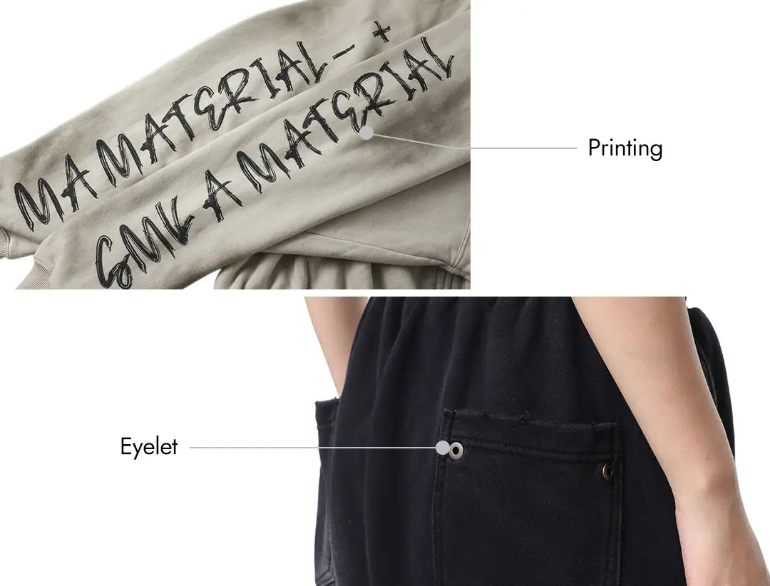 Lange Frotteehose mit weitem Bein und Aufdruck für alle Jahreszeiten