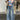 American Retro Blue Curved Blade Jeans