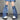 Y2K Denim Star Print Knit Leg Warmers