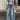 American Retro Blue Curved Blade Jeans