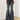 Printed Washed Distressed Flared Jeans