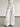 White Wide-Leg Pants with Ruched Hem