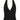 Black Deep V-Neck Zipper Halter Top