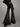 Gothic Black Velvet Flare Jeans