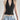 Black Deep V-Neck Zipper Halter Top