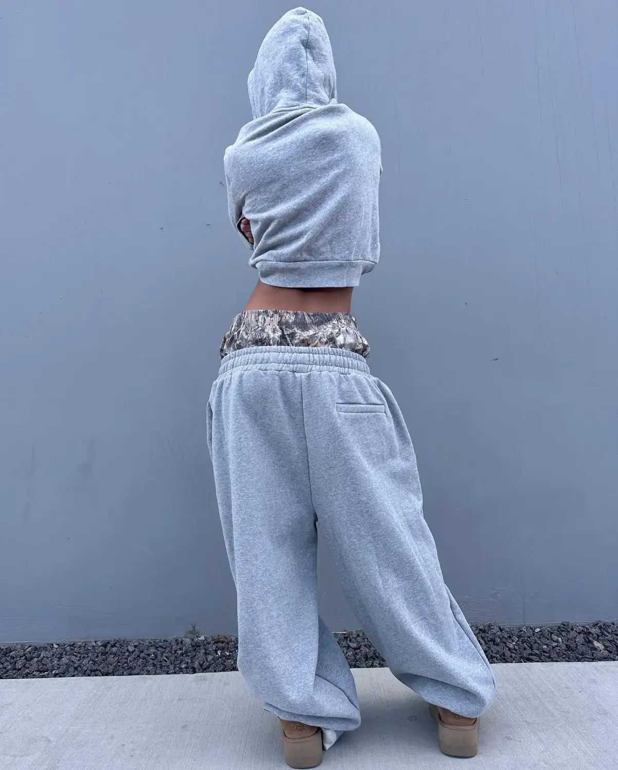 Y2K Retro Double-Waisted Camouflage Embroidered Wide-Leg Sweatpants