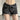 Street Punk Fringe Tie-Dye Denim Shorts