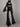 Gothic Black Velvet Flare Jeans