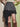 ASYMMETRICAL DENIM SKIRT DISTRESSED BLACK COTTON BLEND