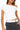 ASYMMETRICAL SHORT-SLEEVED TOP WITH RUCHING IN WHITE