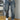 BAGGY BLUE DENIM STRAIGHT LEG JEANS