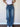 BAGGY BLUE JEANS WITH BROWN BELT BOYFRIEND CUT JEANS - M - Sweetheart Supplies