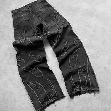 Baggy Jeans for Men Y2k Hip Hop Retro Black Pants
