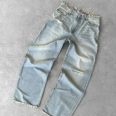 Baggy Jeans for Men Y2k Hip Hop Retro Black Pants
