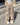 BEIGE DRAWSTRING WIDE-LEG CARGO PANTS