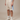 BEIGE MESH SHORTS WITH BLUE SIDE STRIPES - LUXURY STREETWEAR, LIGHT BLUE