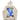 BEIGE ZIP-UP HOODIE WITH BLUE GRAPHIC LOOSE FIT CREW DESIGN