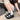 Retro Black Platform Sandals with Buckle Straps