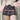 BLACK AND WHITE PLAID PLEATED SKIRT WITH PINK RIBBON FOR WOMEN
