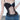 BLACK BUSTIER TOP WITH BLUE ACCENTS AND DOT PATCHWORK SHEER DESIGN
