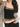 BLACK CAMISOLE WITH LEOPARD PRINT TRIM SLIM FIT Y2K ROUND NECK