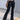 BLACK CARGO PANTS WITH METAL HARDWARE LOW WAIST FLARED TROUSERS