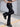 BLACK CARGO PANTS WITH METAL HARDWARE LOW WAIST FLARED TROUSERS