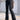 BLACK CARGO PANTS WITH METAL HARDWARE LOW WAIST FLARED TROUSERS