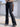BLACK CARGO PANTS WITH METAL HARDWARE LOW WAIST FLARED TROUSERS