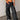 BLACK CARGO PANTS WITH WHITE TRIM - BLACK PARACHUTE PANTS