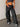 BLACK CARGO PANTS WITH WHITE TRIM - BLACK PARACHUTE PANTS