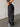 BLACK CARGO PANTS WITH WHITE TRIM - BLACK PARACHUTE PANTS