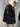 BLACK CARGO SHORTS WITH ELASTIC DRAWSTRING WAIST