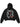 BLACK CARTOON HOODIE WITH CROWD GRAPHIC FOR SEASON LONG WEAR