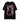 BLACK CAT GRAPHIC T-SHIRT WITH BOLD PUNK PATTERN