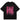 BLACK CREW NECK SHIRT WITH PINK TEXT
