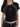 BLACK CROP TOP WITH GRAY TRIM - RAGLAN SHORT SLEEVE DESIGN - S - Sweetheart Supplies