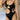 BLACK CUT-OUT CAMI BODYSUIT WITH CHAIN NECKLACE Y2K SLIM FIT