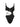 BLACK CUT-OUT CAMI BODYSUIT WITH CHAIN NECKLACE Y2K SLIM FIT