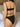 BLACK CUT-OUT CAMI BODYSUIT WITH CHAIN NECKLACE Y2K SLIM FIT