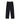 BLACK DENIM PANTS WITH FLAME CUTOUTS PENTALON MOTIF PANTS